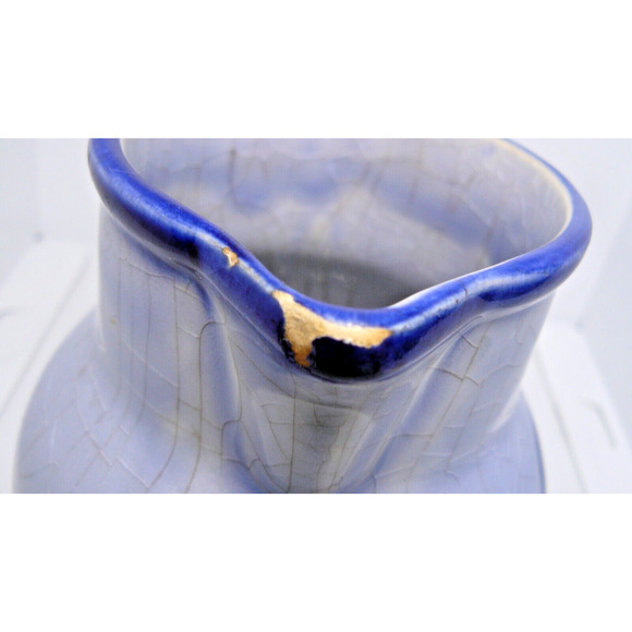 Rare Staffel Stoneware Small Blue & Red Pitcher / Creamer - Germany 4.5” Vintage - Picture 5 of 9